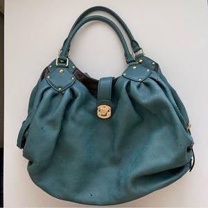 Louis Vuitton Mahina Large Green Monogram Leather Hobo Shoulder Bag